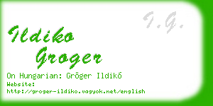 ildiko groger business card